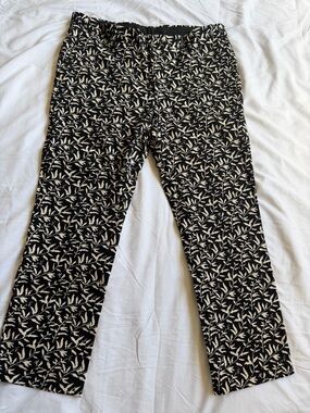 Topman Black and Cream Cotton Capri Slack Pants
